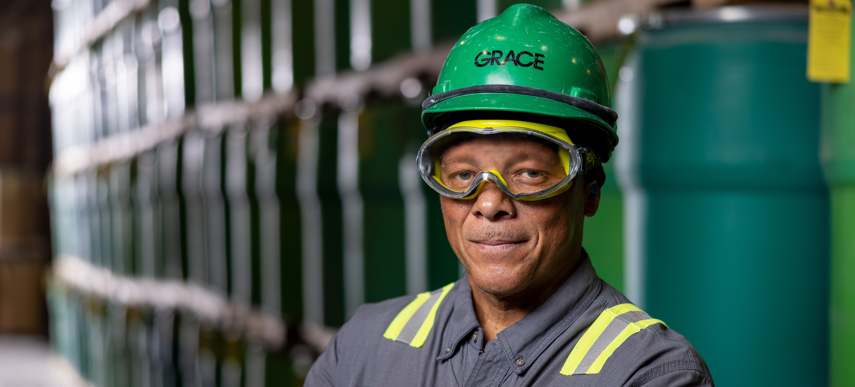 Image of Grace Employee in Adsorbents Facility